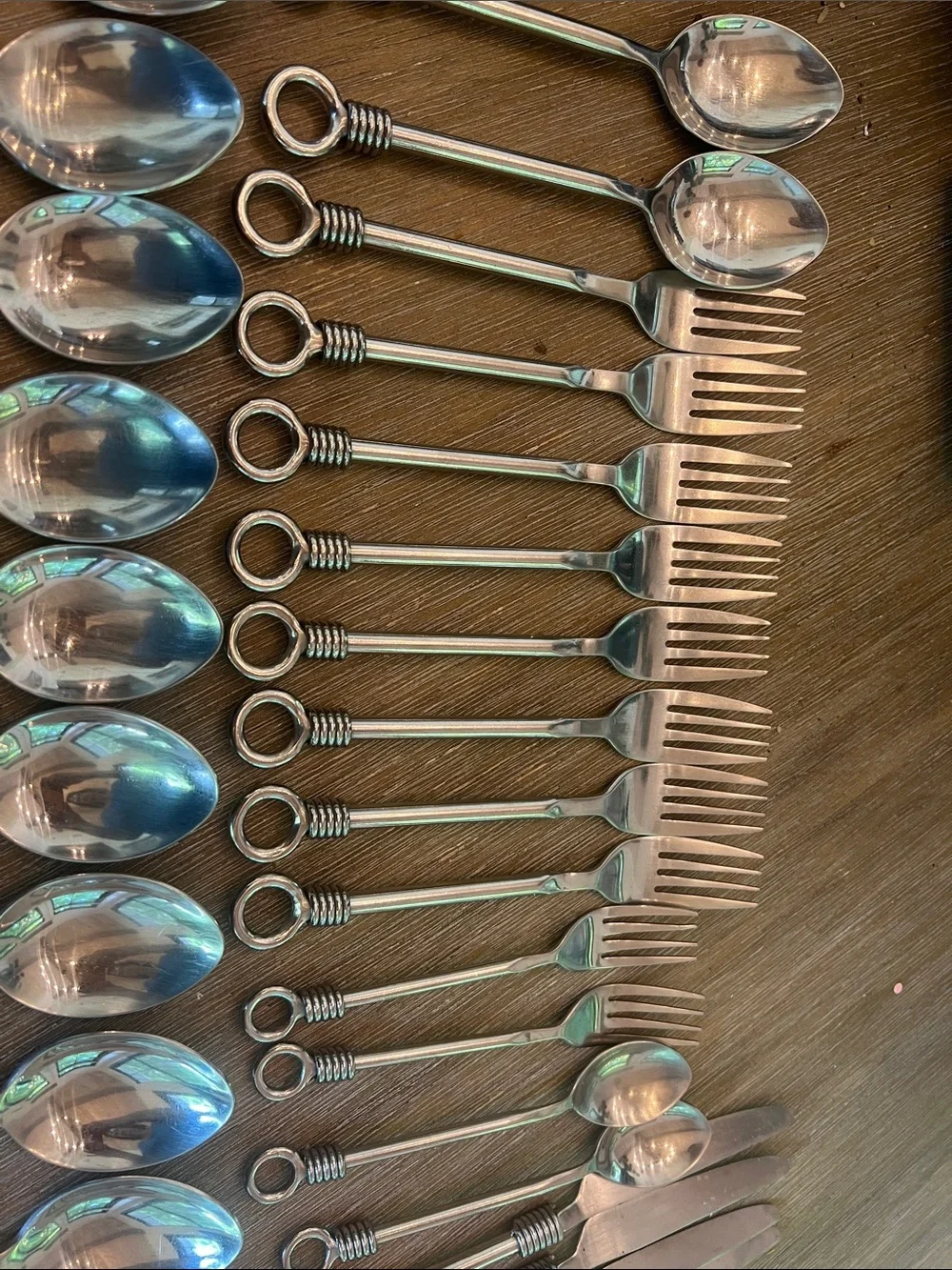 35 Pieces Gibson CuomoClassic Stainless Steel Ring-Handled Flatware Set - Silver